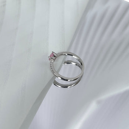 [Clover Jewelery]0.5 Carat CaratEternity Charming Heart Shape Lover Ring