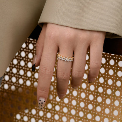 [Clover Jewelry]Zarter, bezaubernder Ring in Wellenform für den Alltag