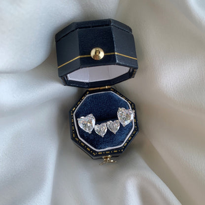 [Clover Jewelry] Doppelte herzförmige Ohrringe im klassischen Prinzessinnenstil