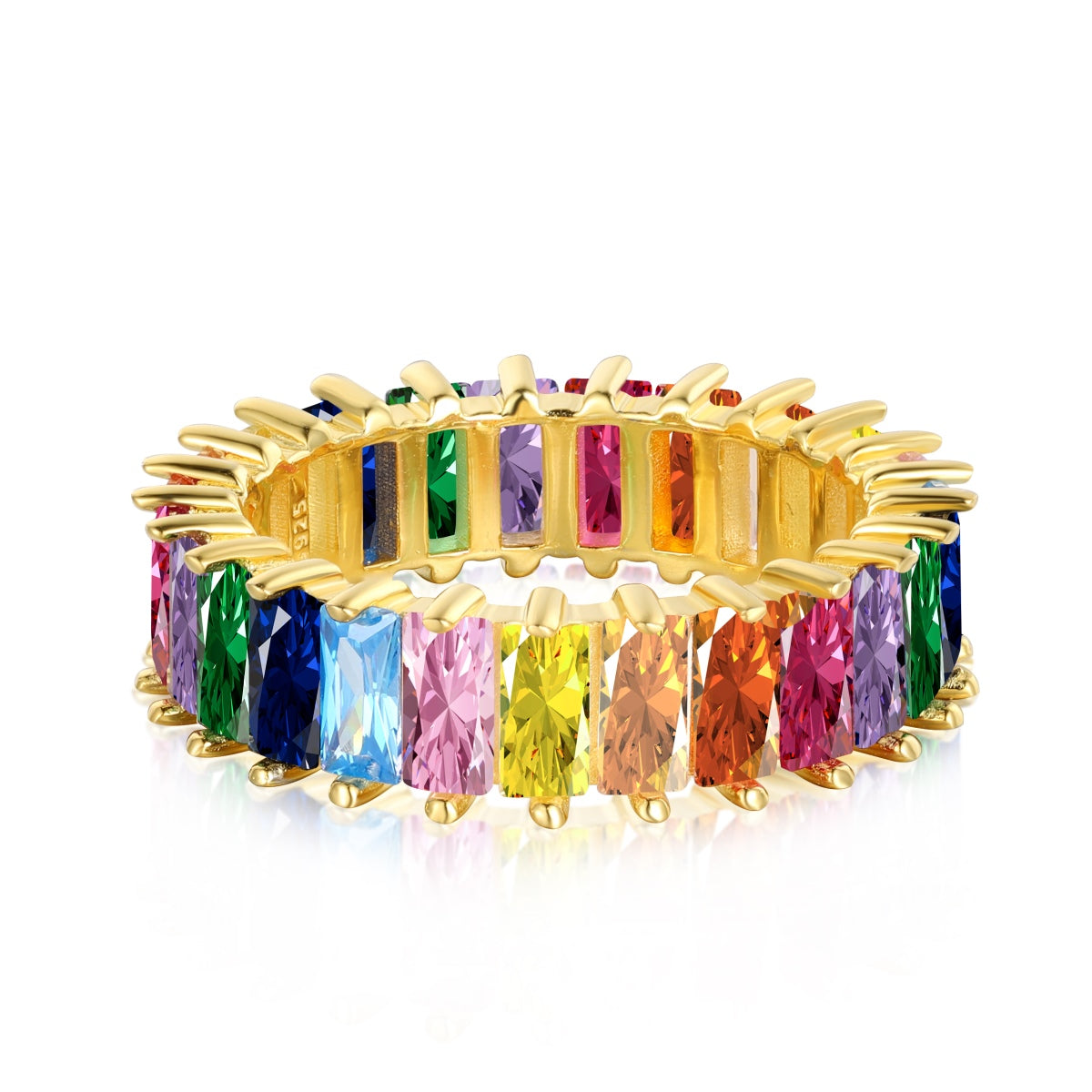[Clover Jewelery]Unique Colorful Radiant Cut RIng