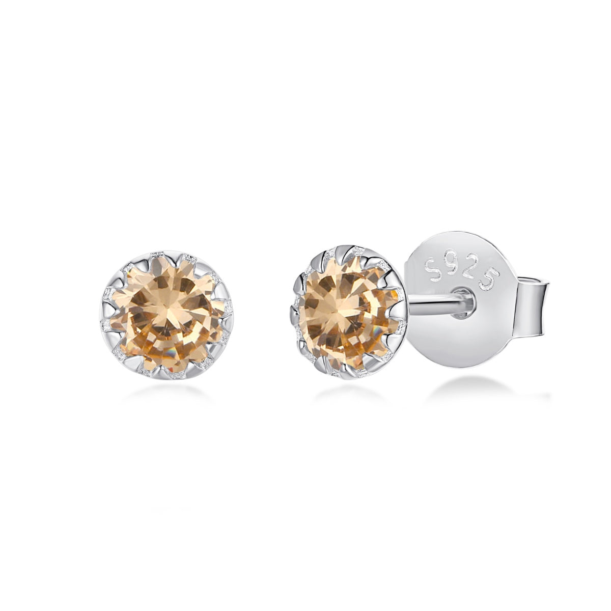 [Clover Jewelry]Funkelnde bunte runde Ohrringe