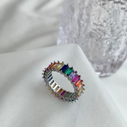 [Clover Jewelery]Unique Colorful Radiant Cut RIng
