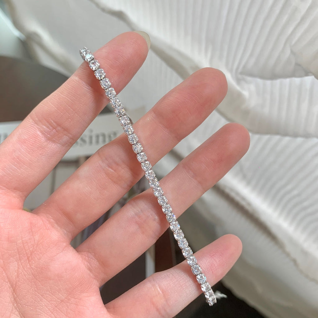 [Clover Jewelry]Funkelndes Armband mit rundem Schliff für jeden Tag