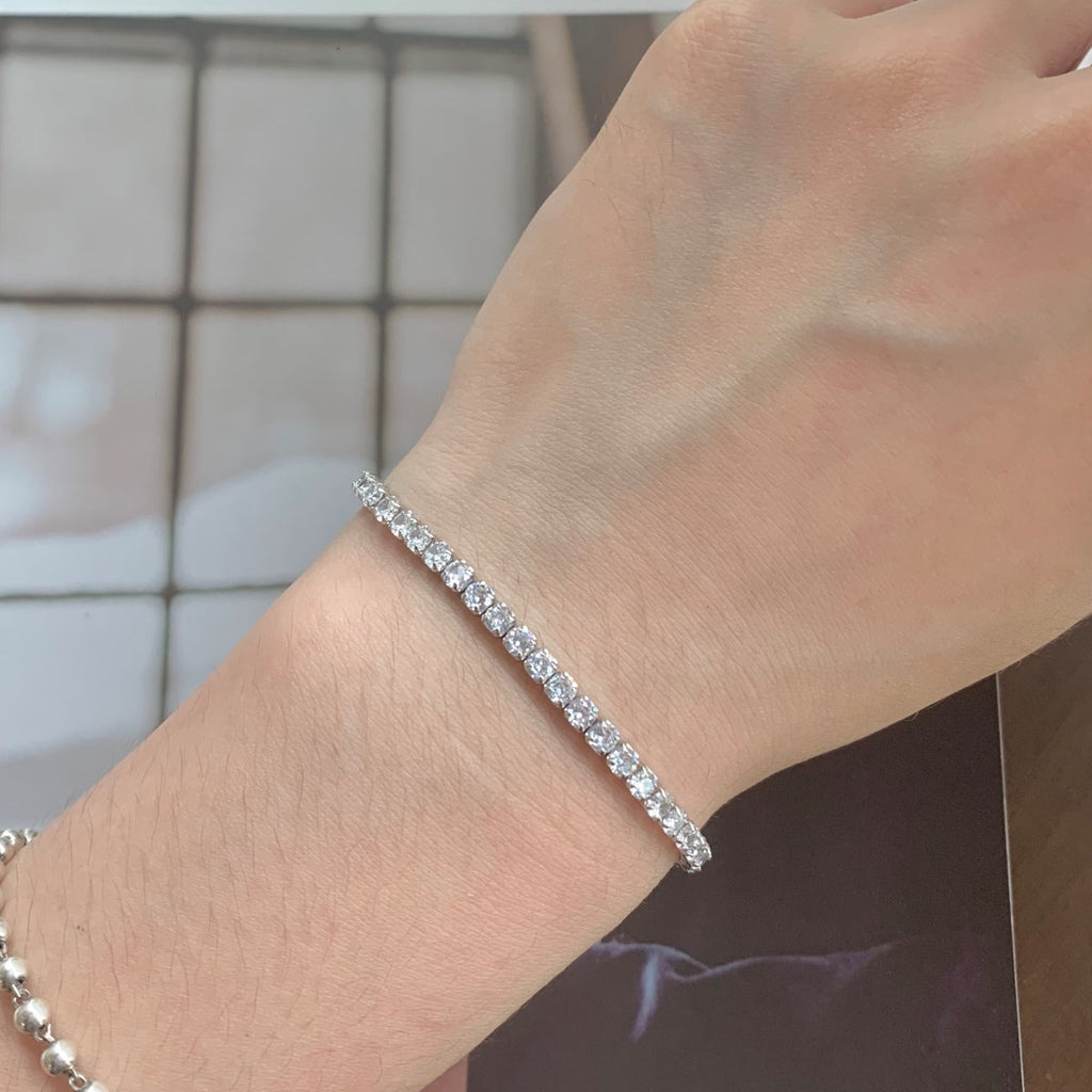 [Clover Jewelry]Funkelndes Armband mit rundem Schliff für jeden Tag
