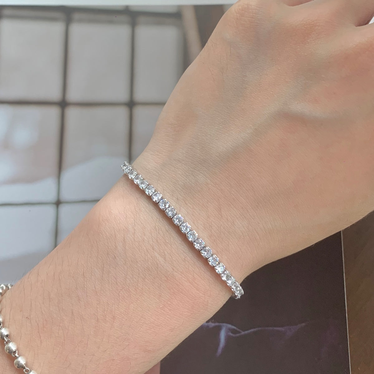 [Clover Jewelry]Funkelndes Armband mit rundem Schliff für jeden Tag