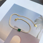 [Clover Jewelry]1.0 Karat einzigartiges Smaragdschliff Bankett Armband