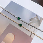 [Clover Jewelry]1.0 Karat einzigartiges Smaragdschliff Bankett Armband