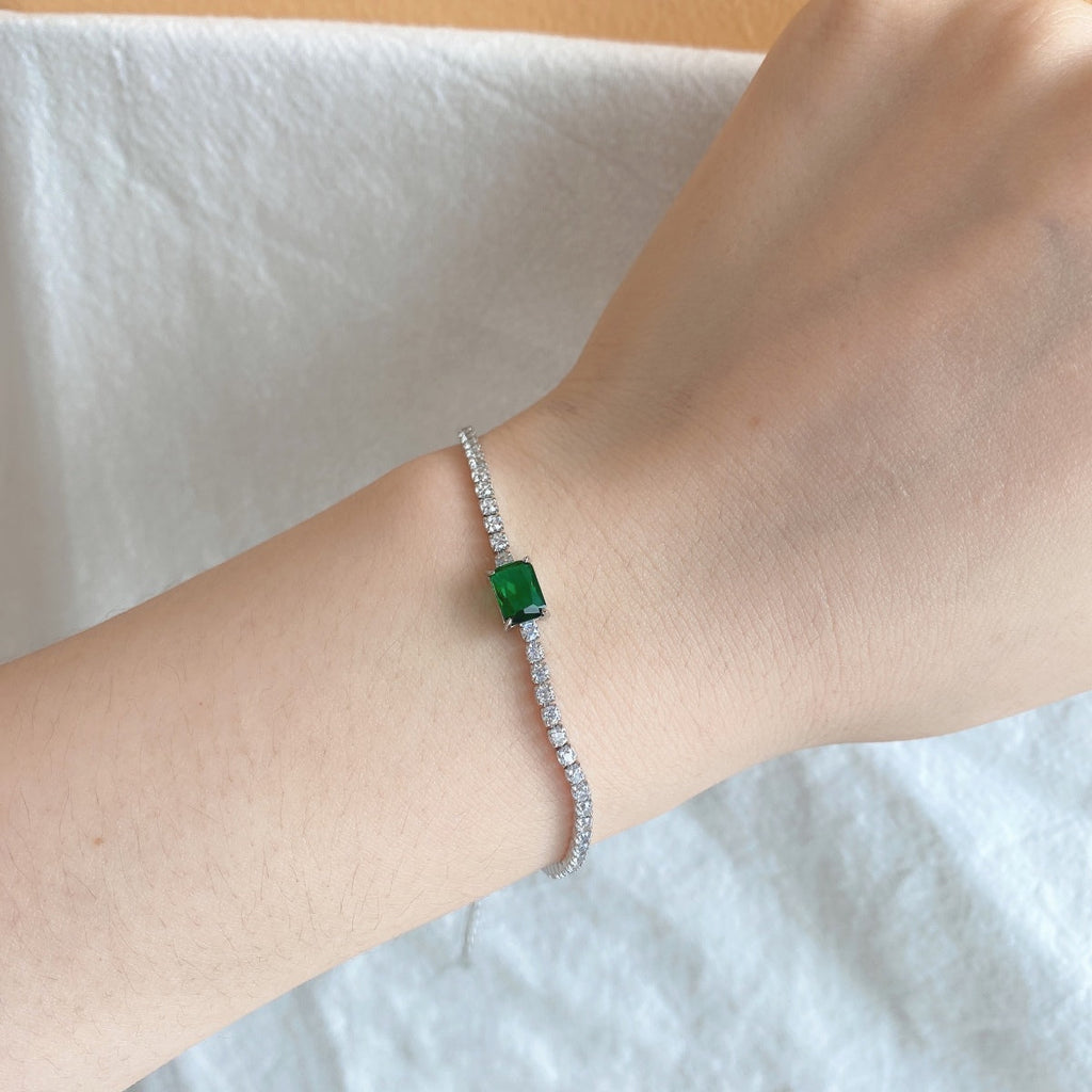 [Clover Jewelry]1.0 Karat einzigartiges Smaragdschliff Bankett Armband