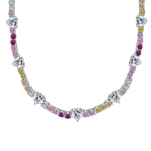 [Clover Jewelery]Delicate Colorful Rainbow Tennis Chain