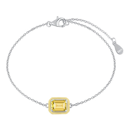 [Clover Jewellery] 2,0 Karat funkelndes buntes Armband im Smaragdschliff