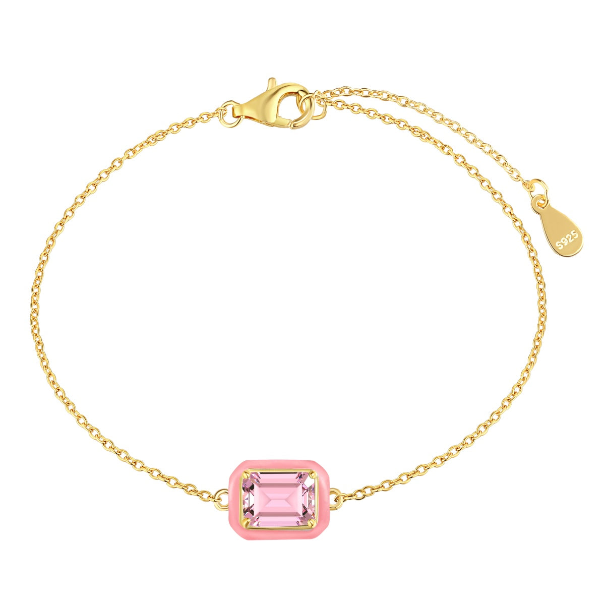 [Clover Jewellery] 2,0 Karat funkelndes buntes Armband im Smaragdschliff