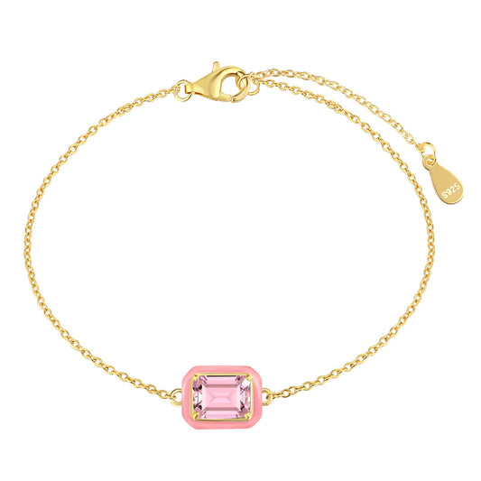 [Clover Jewellery] 2,0 Karat funkelndes buntes Armband im Smaragdschliff