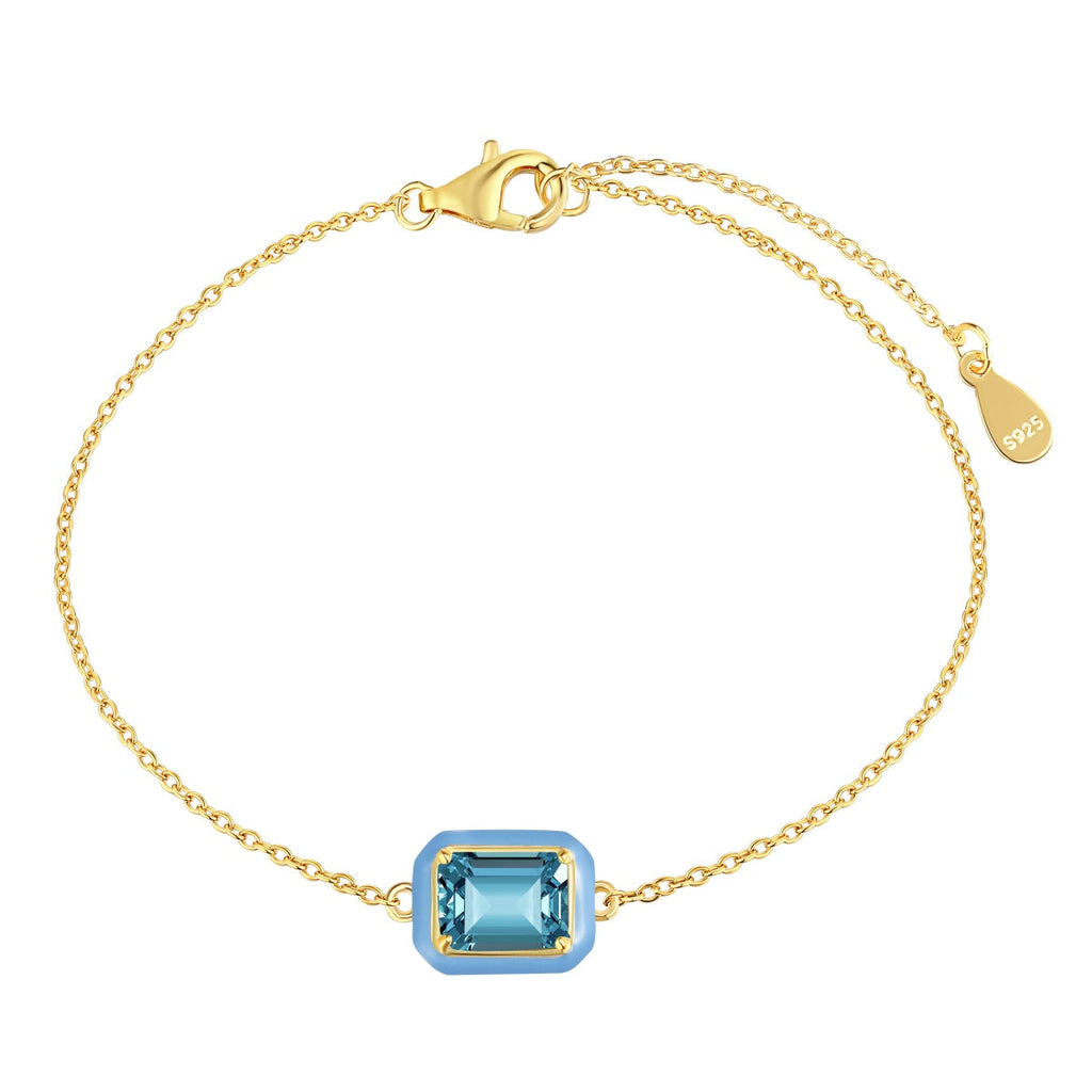 [Clover Jewelry]2.0 Karat Funkelndes Buntes Smaragd-Schliff Alltagsarmband