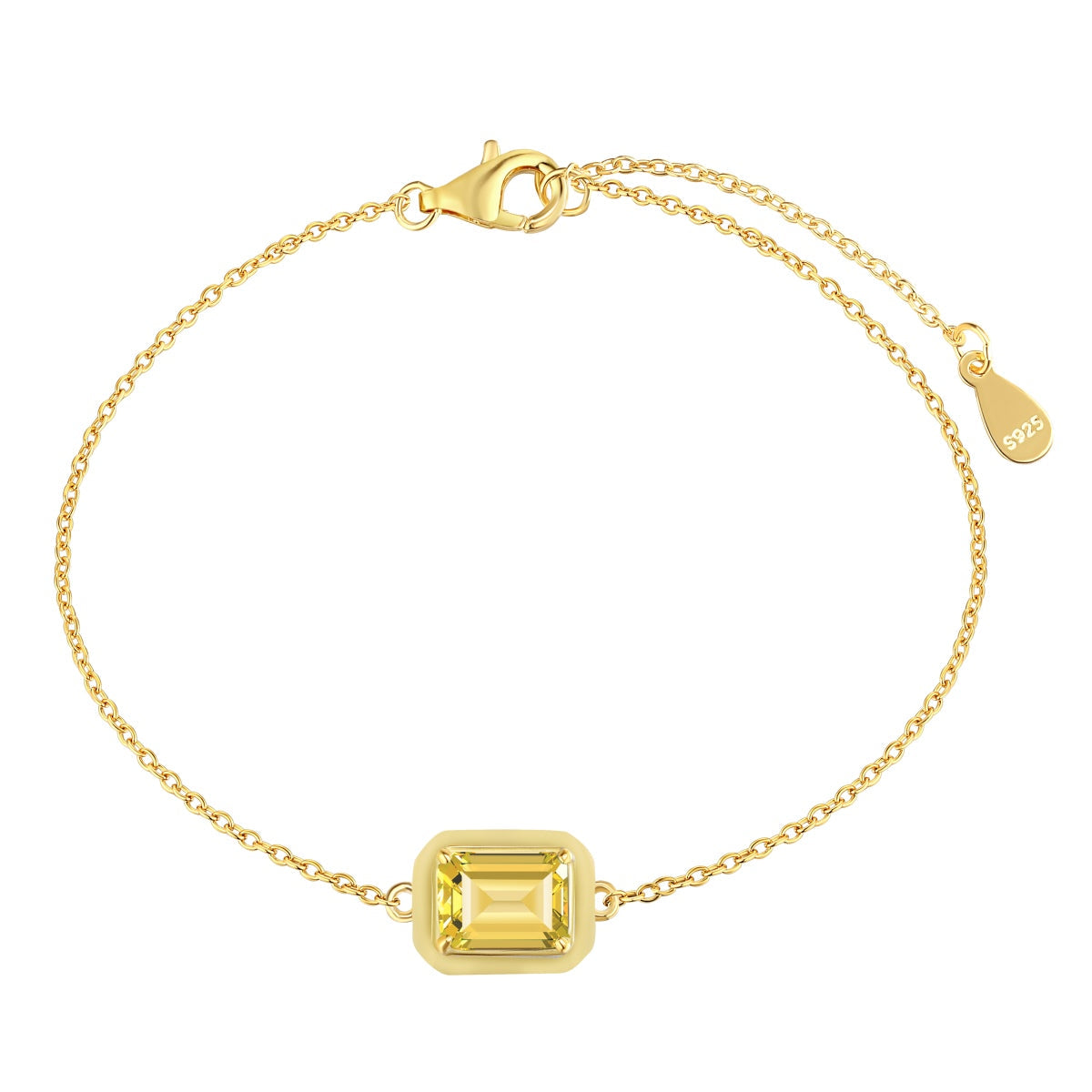 [Clover Jewellery] 2,0 Karat funkelndes buntes Armband im Smaragdschliff