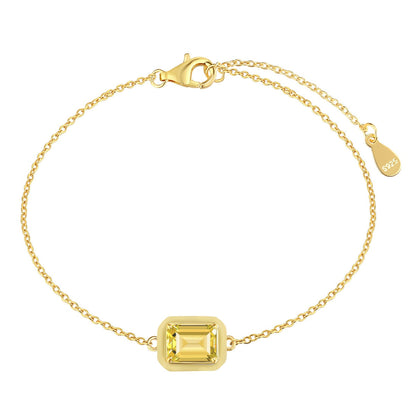 [Clover Jewellery] 2,0 Karat funkelndes buntes Armband im Smaragdschliff