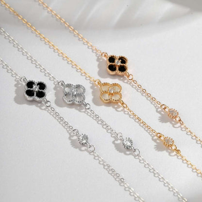 [Klee-Schmuck] Zartes vierblättriges Kleeblatt-Armband