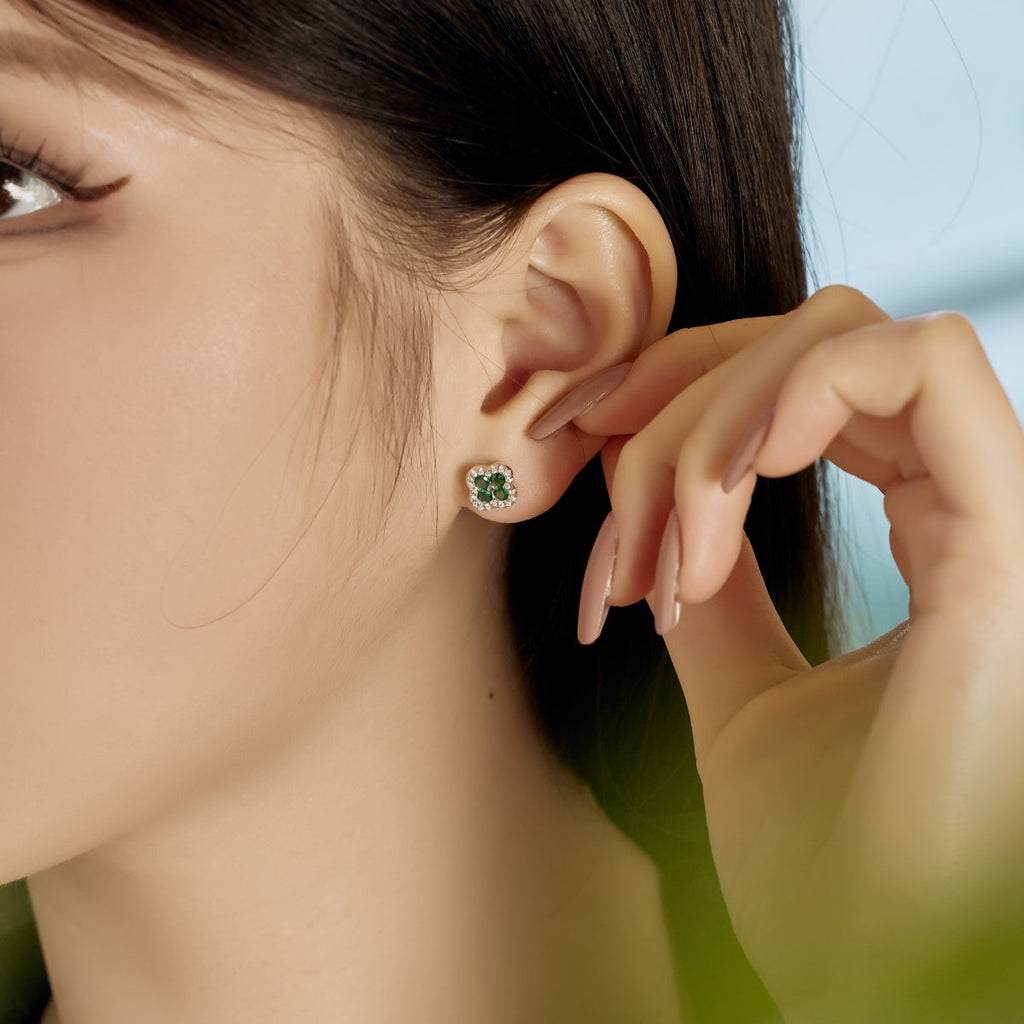 [Clover Jewelry]四つ葉のクローバー型ピアス