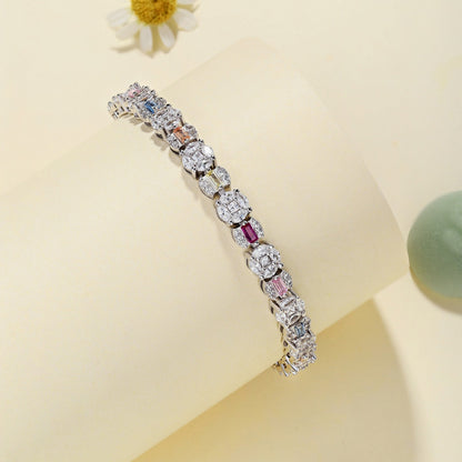 [Clover Jewelery]Dazzling Radiant Multi Cut Daily Bracelet