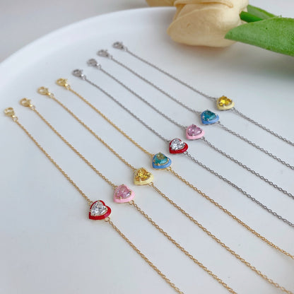 [Clover Jewelry] Funkelndes romantisches Armband in Herzform für Liebhaber