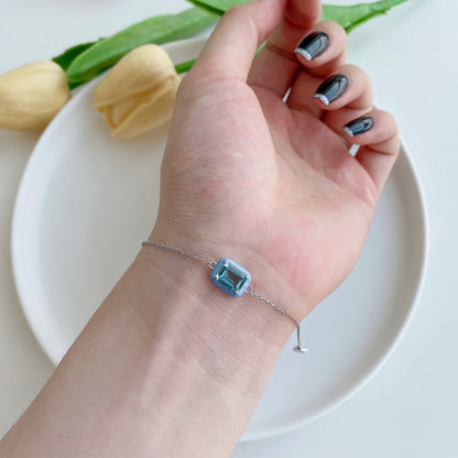 [Clover Jewellery] 2,0 Karat funkelndes buntes Armband im Smaragdschliff