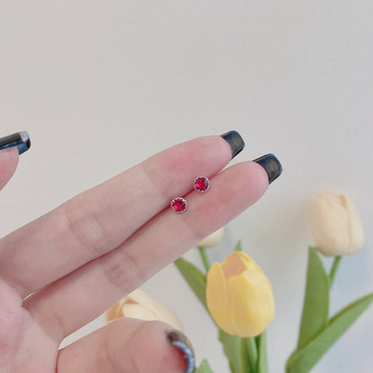 [Clover Jewelry] Funkelnde bunte Ohrringe in runder Form