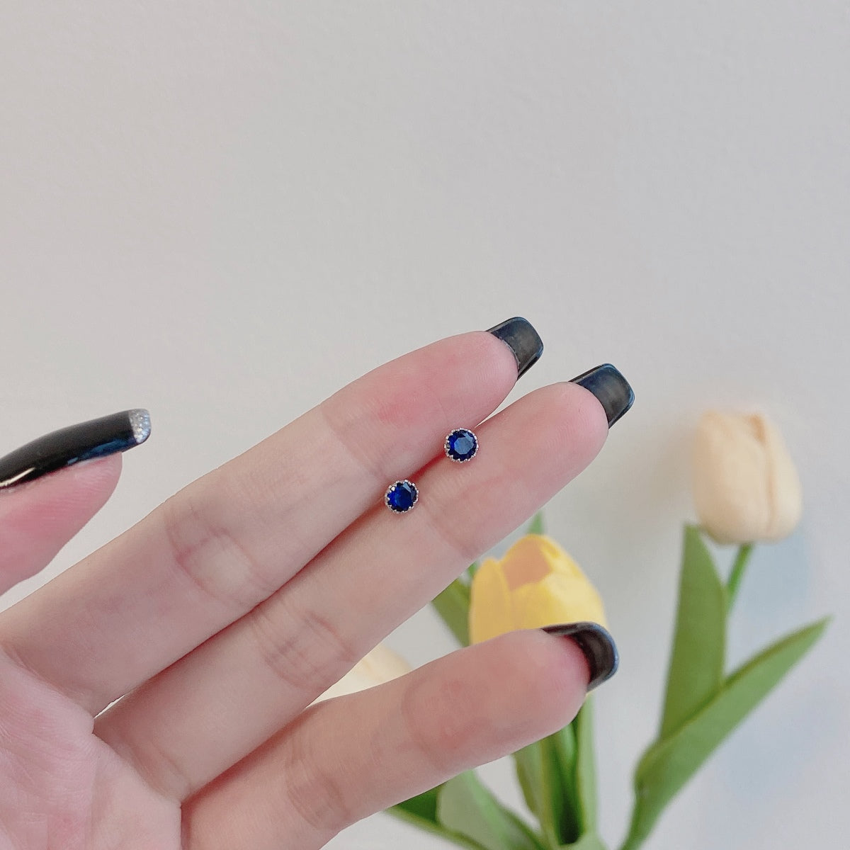 [Clover Jewelry]Funkelnde bunte runde Ohrringe