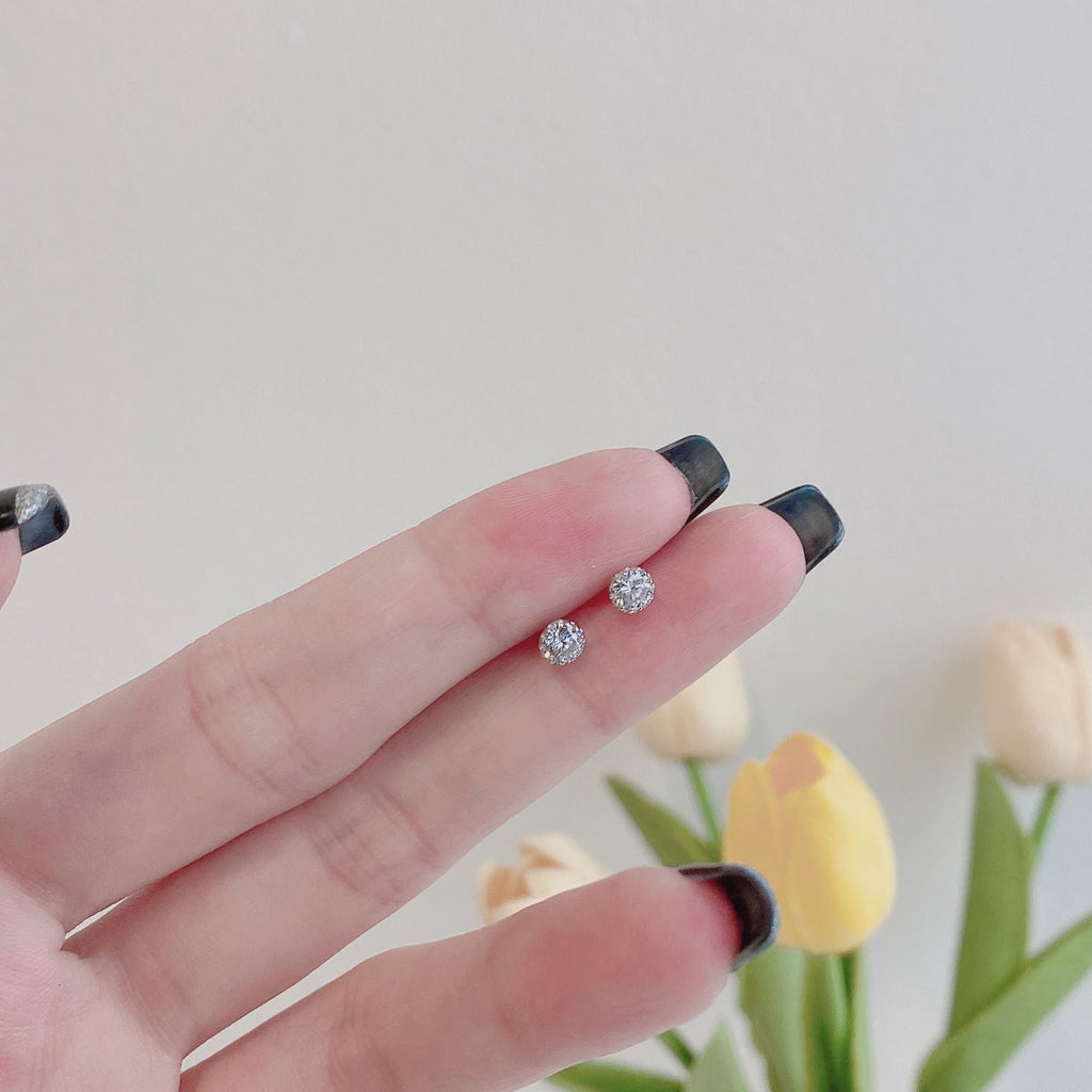 [Clover Jewelry]Funkelnde bunte runde Ohrringe