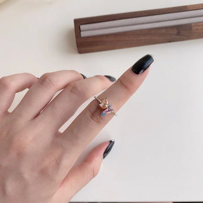 [Clover Jewelery]Radiant Colorful Multi Cut Daily Ring