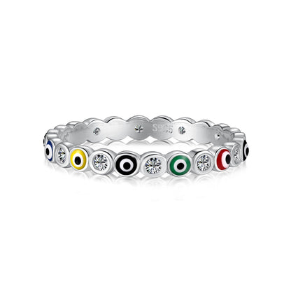 [Clover Jewelery]Sparkling Vibrant Round Shape Daily Ring
