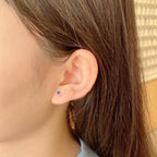 [Clover Jewelry]Delicate Solitaire Earrings