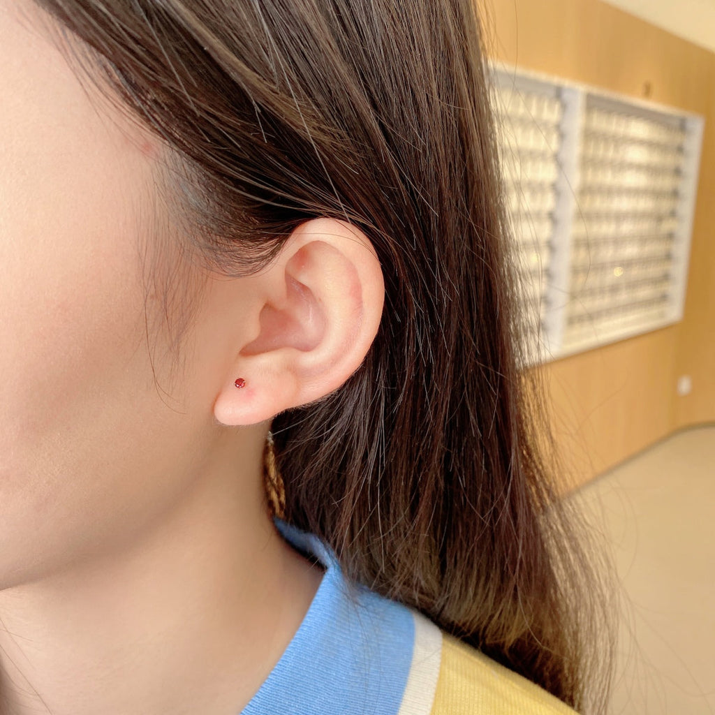 [Clover Jewelry]Delicate Solitaire Earrings