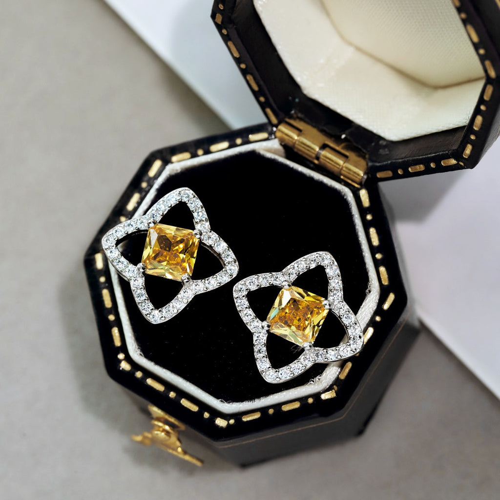 [Clover Jewelry]Elegante sternförmige Ohrringe mit Prinzessinnenschliff für den Alltag