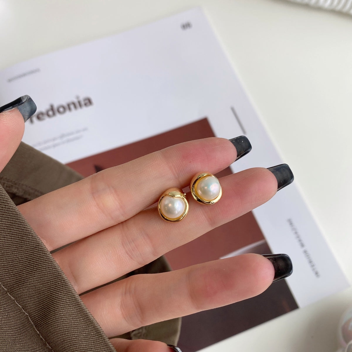 [Clover Jewelry]Zarte Brotperlenohrringe