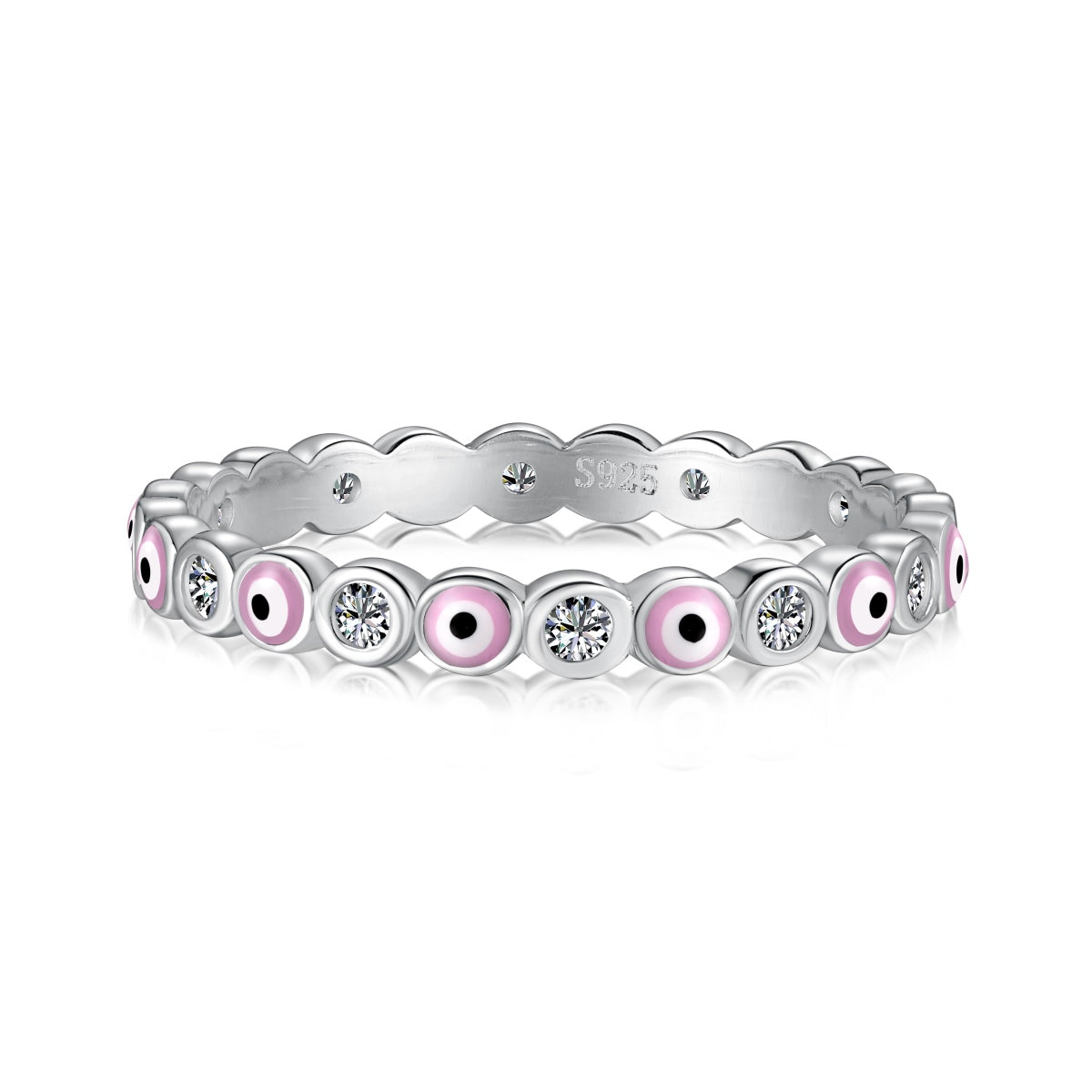[Clover Jewelery]Sparkling Vibrant Round Shape Daily Ring
