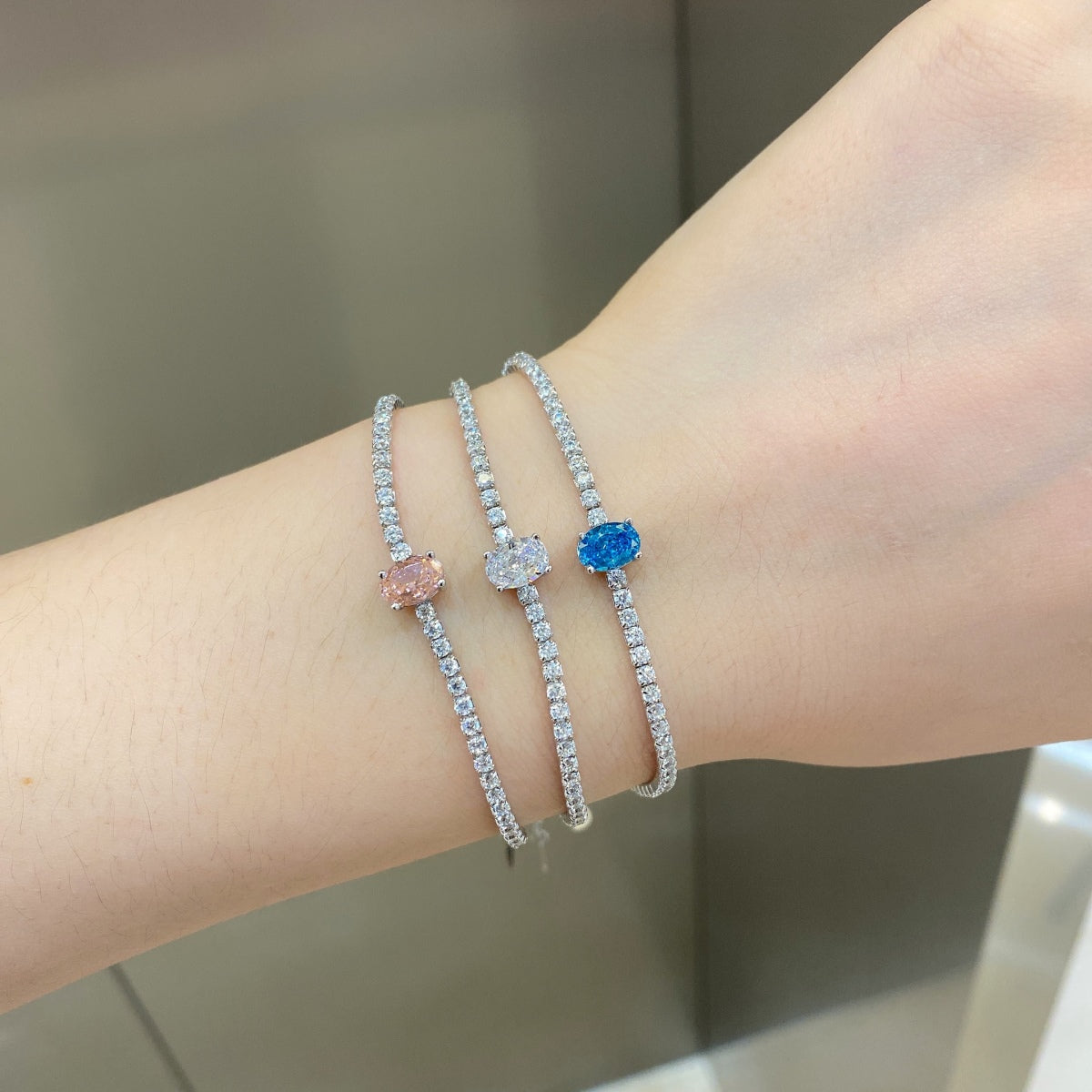 [Clover Jewelry]0.75 Karat Exquisites ovales Armband für jeden Tag