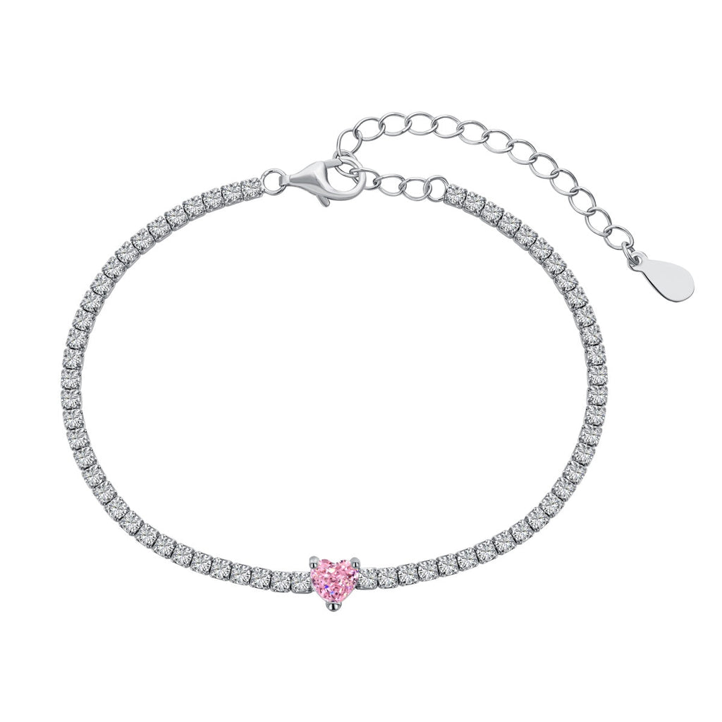 [Clover Jewelry]0,5 Karat Elegantes, romantisches Herzform-Liebhaber-Armband