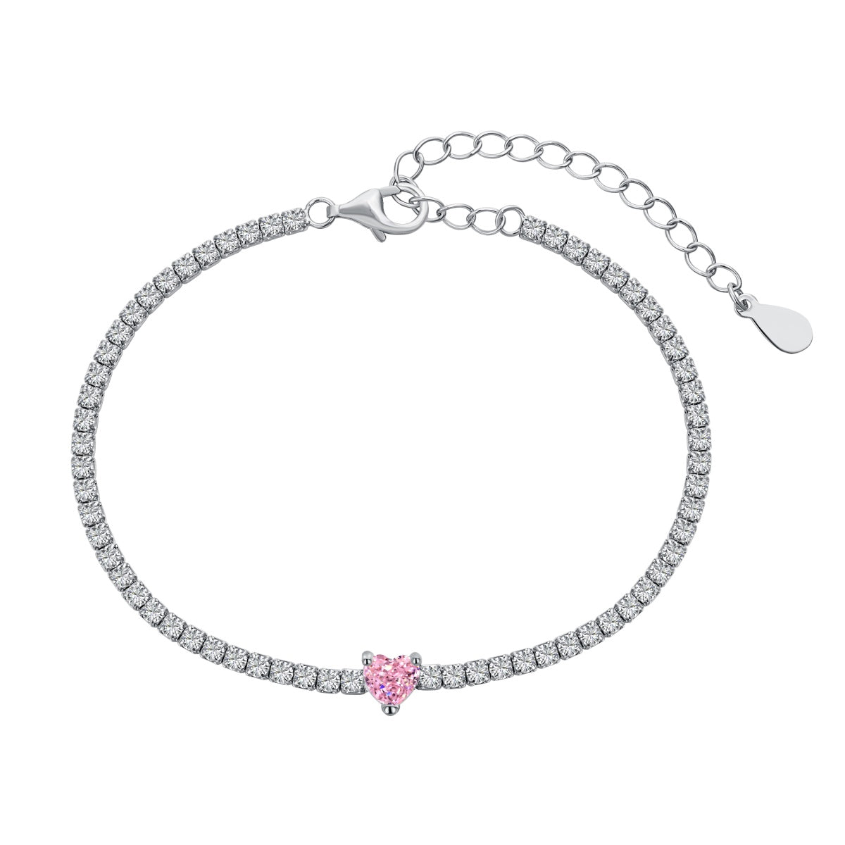 [Clover Jewelery]0.5 Carat Elegant Romantic Heart Shape Lover Bracelet