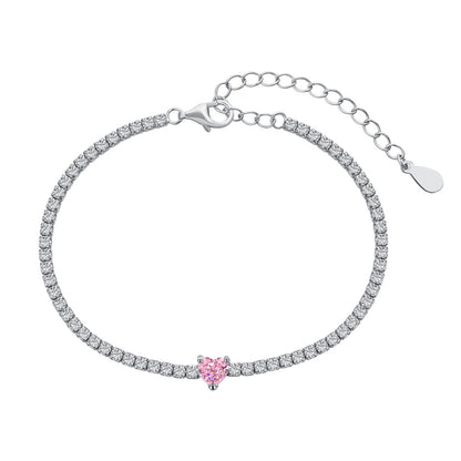 [Clover Jewelery]0.5 Carat Elegant Romantic Heart Shape Lover Bracelet
