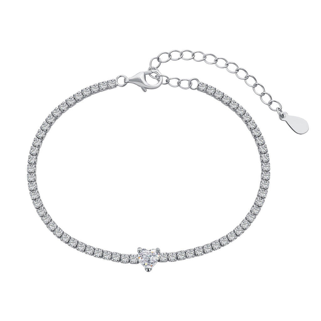 [Clover Jewelry]0,5 Karat Elegantes, romantisches Herzform-Liebhaber-Armband