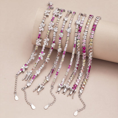[Clover Jewelery]Romantic Heart Shape Round Cut Lover Bracelet