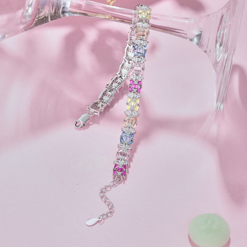 [Clover Jewelry]Zartes, farbenfrohes Armband mit mehreren Schliffen für Partys
