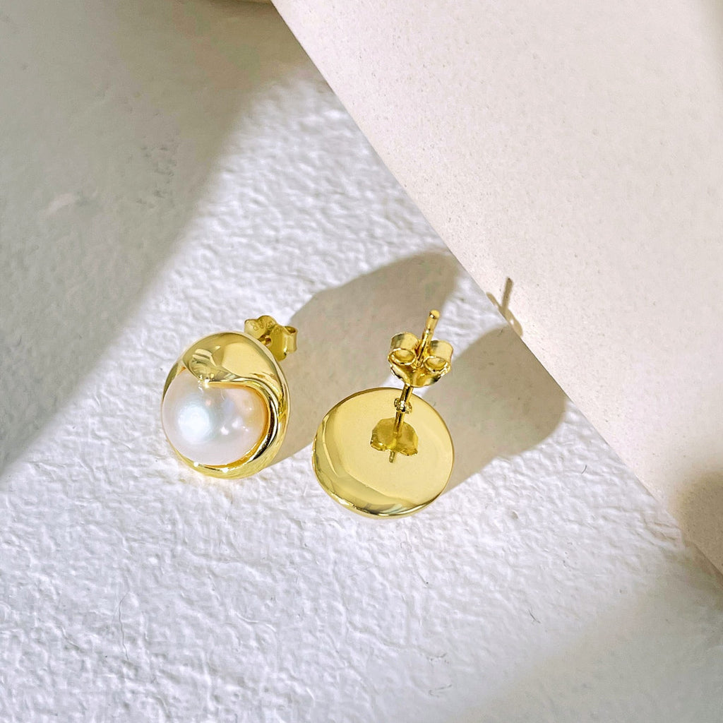 [Clover Jewelry]Zarte Brotperlenohrringe