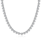 [Clover Jewelry]Ornate Heart Cut Tennis Necklace