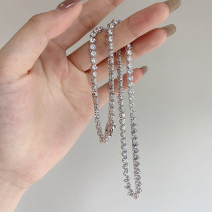 [Clover Jewelery]Ornate Heart Cut Tennis Necklace