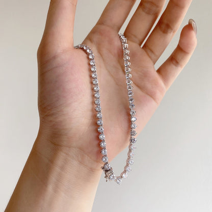 [Clover Jewelery]Ornate Heart Cut Tennis Necklace