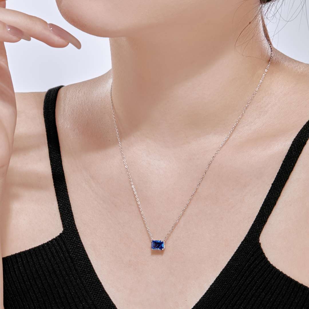 [Clover Jewelry]Luxuriöse quadratische, bunte Halskette