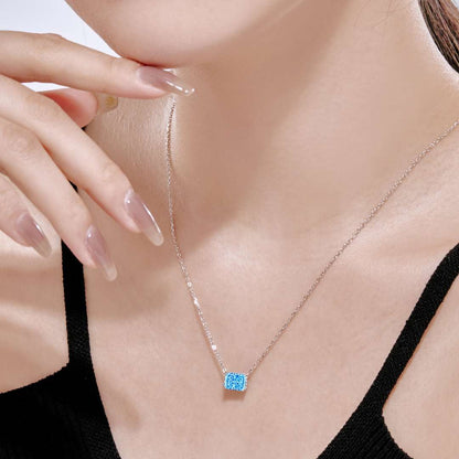 [Clover Jewelery]Luxurious Square Shape Colorful Necalack
