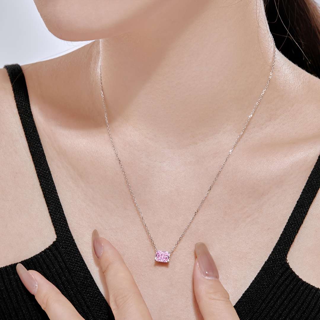 [Clover Jewelry]Luxuriöse quadratische, bunte Halskette