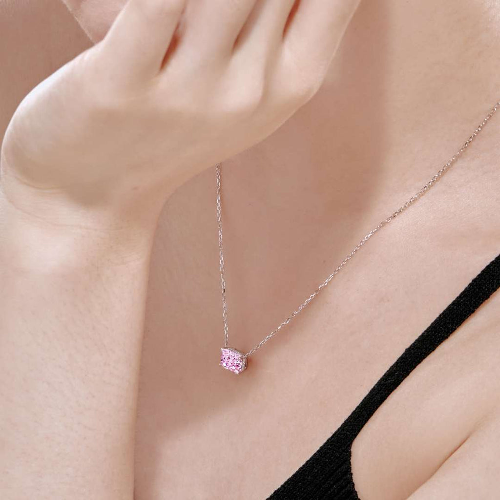 [Clover Jewelry]Luxuriöse quadratische, bunte Halskette