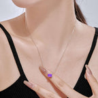 [Clover Jewelry]Luxuriöse quadratische, bunte Halskette